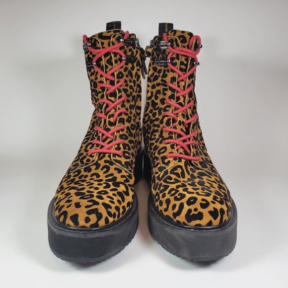 NWOT Diane Von Furstenberg Leopard Print Boots 8M - Picture 8 of 11